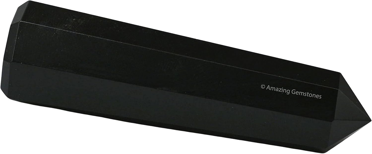 Amazing Gemstone Black Agate Crystal Towers ~ Natural Healing Crystal Point Obelisk for Reiki Healing and Crystal Grid (3- Inch)