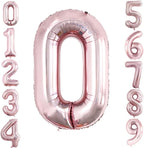 GOER Rose Gold Foil Balloons Number 0 for 10th 20th 30th 40th 50th 60th 70th 80th 90th 100th Birthday Party Supplies Anniversary Decorations(3 pcs,42 inch,32 inc,16inch)