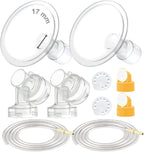 Maymom Breast Pump Kit Compatible with Medela Pump in Style Advanced Pump; 2xTwo-Piece 17mm Breastshield, 2 Valve, 4 Membrane, 2 Replacement Tubing; Replacement Part for Medela Shield, Medela Valve