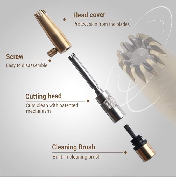 ROYAL [Made in Korea] Premium Nose Hair Trimmer for Men Freikugel, Manual, Battery-Free, Brass & Stainless Steel, Waterproof, Painless with a Patented Mechanism ET-32