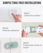 5 Pack Child Proof Refrigerator Lock, QYESWHSR Fridge Locks for Kids with Sticky Adhesive Pads, Child Safety Locks for Doors, RV Refrigerator, Oven Lock Child Safety Baby Cabinet Locks - Green Updated