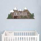 Personalized Name Sign, Mountain nursery decor, Layered Nursery baby name sign, Woodland nursery decor, Woodland theme nursery, Baby woodland nursery, Nursery name sign for boys gift/7