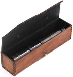 RII Antique Decor Spyglass, Pirate Telescope with Leather Case, Handheld Telescope for Adventure Enthusiasts, Monocular Nautical Decor for Gifting, Travellers, Dolland London, 12"