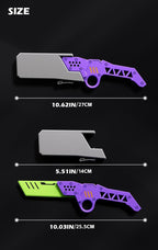 Carrot Radish Catapult Knife- Stress Relief Fidget Toy with Decompression Features - 3D Printed Practice Prop EDC Purple Green PUGR-N1