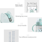 POTATO Toddler Cups Spill Proof Sippy Cup with Handles and Strap, Straw Cups for Babies, 240ML/8oz, Green