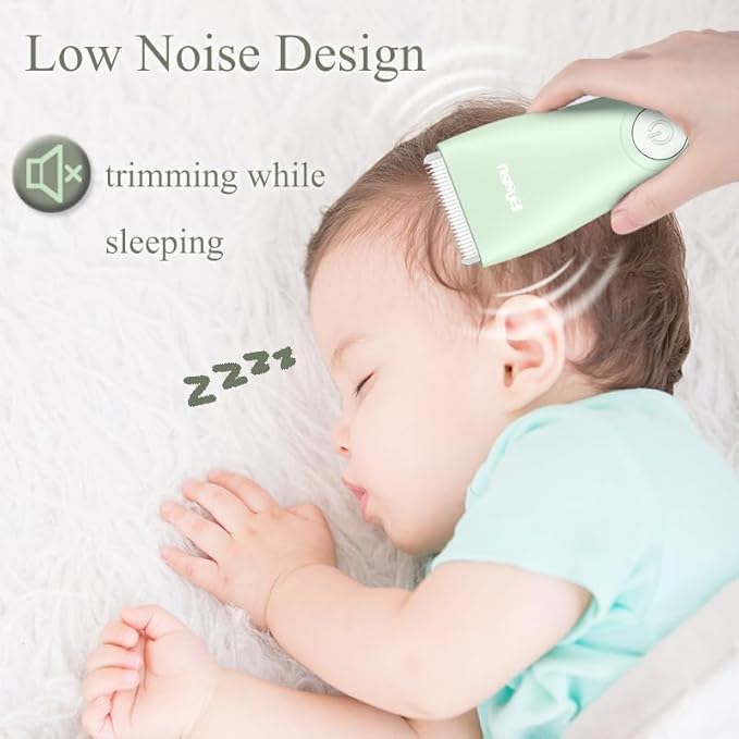 Baby Hair Clippers, Quiet Professional Hair Clippers for Kids, Hair Cutting Kits with LCD Display, Safe Ceramic Blades, Waterproof Rechargeable Trimmer for Autism Children and Infants