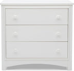 Delta Children Perry 3 Drawer Dresser with Changing Top and Interlocking Drawers, Bianca White