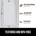 GORILLA GRIP Patented Bath Tub Shower Mat, 2 Pack, Machine Washable Bathtub Floor Liner Mats, Suction Cups and Drain Holes to Keep Tubs Clean, Soft on Feet, Bathroom Essentials, 35x16 Inch, Clear
