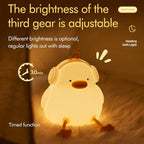 ATSUI Night Light for Kids, Squishy Duck Design, 3 Level Dimmable, Silicone Construction