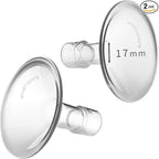 PumpMom-us 17mm Shields Compatible with Medela Breast Pump Parts, Replace Flange Accessories for PersonalFit, Freestyle, Harmony, Maxi, Flex Connector, PersonalFit Flex Breast Shield, 2pcs (17mm)