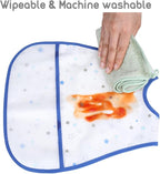 Baby bibs Waterproof Toddler bib - Feeding bib with Pocket for Infant Boy Girl Washable 6-36M