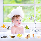 Ocean Sea Animals Figures, 60 Pack Mini Plastic Deep Underwater Life Creatures Set, STEM Educational Shower Bath Toys Gift for Baby Toddler Cupcake Toppers Party Supplies with Turtle Octopus Shark