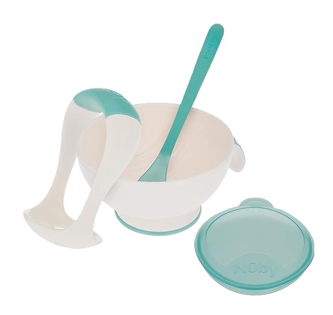 Nuby Garden Fresh Mash 'N' Feed 4 Piece Baby Preparation & Feeding System (Aqua)