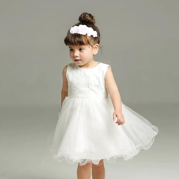 Baby Girl Nylon Headbands Flower Hair Bows Accessories-Elastic Hair Band Crown Handmade FLoral Wraps Birthday Gifts for Girls Newborn Infant Toddler 3Pcs