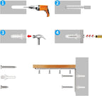 Furniture Anchors (4 Packs) Anti Tip Furniture Anchors for Baby Pet Proofing,Furniture Wall Anchor Furniture Dresser Bookshelf Falling Prevention Device for Children (Silver)