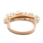 Baby Girl Nylon Headbands Flower Hair Bows Accessories-Elastic Hair Band Crown Handmade FLoral Wraps Birthday Gifts for Girls Newborn Infant Toddler 3Pcs