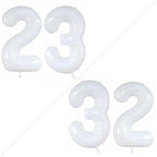 GOER Number 23 Balloons for 23rd Birthday Party Decorations,42 Inch Jumbo Foil Helium 32 Balloons for 32nd Birthday Party Decoration (White)