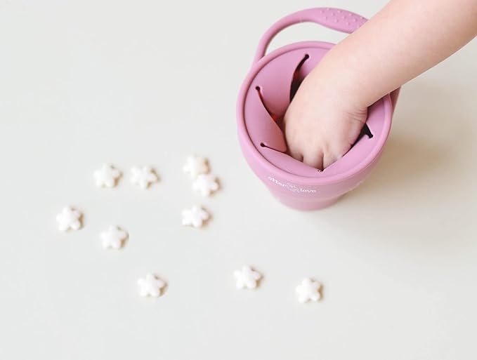 otterlove Collapsable Silicone Snack Container With Attachable Lid | 100% Pure LFGB Platinum Silicone with No Fillers | Snack Cup (Single - Woodchuck)