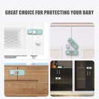 5 Pack Child Proof Refrigerator Lock, QYESWHSR Fridge Locks for Kids with Sticky Adhesive Pads, Child Safety Locks for Doors, RV Refrigerator, Oven Lock Child Safety Baby Cabinet Locks - Green Updated