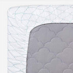 Newton Baby MINI CRIB Fitted Sheets (2-Pack) | Organic Muslin Cotton, Breathable Soft Baby Sheets, Washable Baby Mattress Sheets, Fits Any Mini Sized Crib 24" x 38", Dreamweaver Moonstone Mist + White