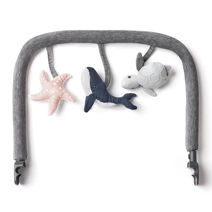 Ergobaby Evolve 3-in-1 Bouncer Toy Bar Accessory, Ocean Wonders - Charcoal Grey