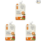 Serenity Kids Bone Broth Puree Made With Organic Veggies | Clean Label Project Purity Award Certified | 3.5 Ounce BPA-Free Pouch | Free Range Turkey Bolognese | 1 Count (Pack of 3)
