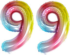 GOER Rainbow Foil Balloons Number 9,Huge Number Balloons for 9th Birthday Party Supplies Anniversary Decorations (3 pcs,42 inch,32 inch,16inch)