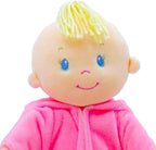 June Garden 12" Sweet Dolly Frida - Stuffed Ultra Soft Baby Bear Doll for Birth and Up - Removable Pink Outfit