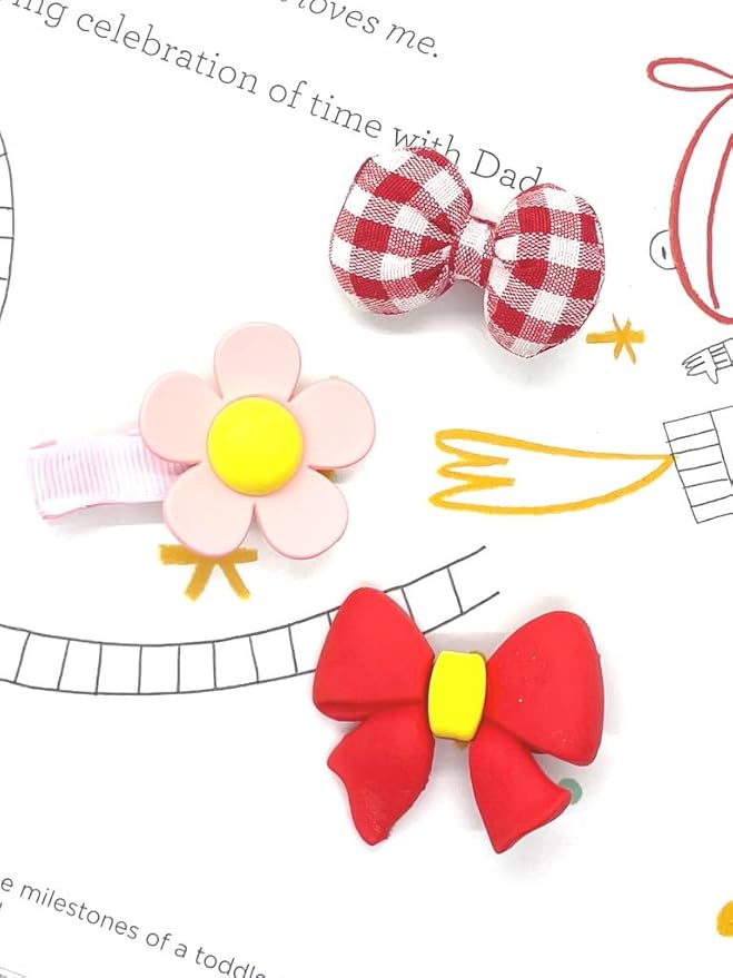 Hair Clips for Girls 16 Pcs No Slip Assorted Barrettes for Kids Bows Pink Red Cute Hair Accessories for Little Girls Teens Toddlers Child Kids Gifts
