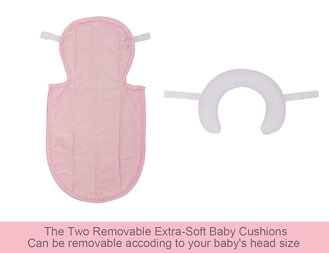 COOLBEBE New 2-in-1 Babybody Supports for Baby Newborn Infants - Extra Soft Stroller Cushion Pads Car Seat Insert, Perfect for Carseats, Strollers, Swings, Pink