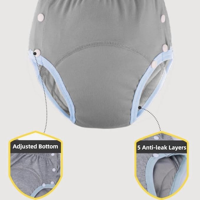 WEEOATAR Unisex Reusable Adult Cloth Diaper, Washable Swim Nappies, Adjustable Incontinence Cloth Diaper with Snaps, Underwear for Elderly Disability, Postpartum (Purple, XXXL)