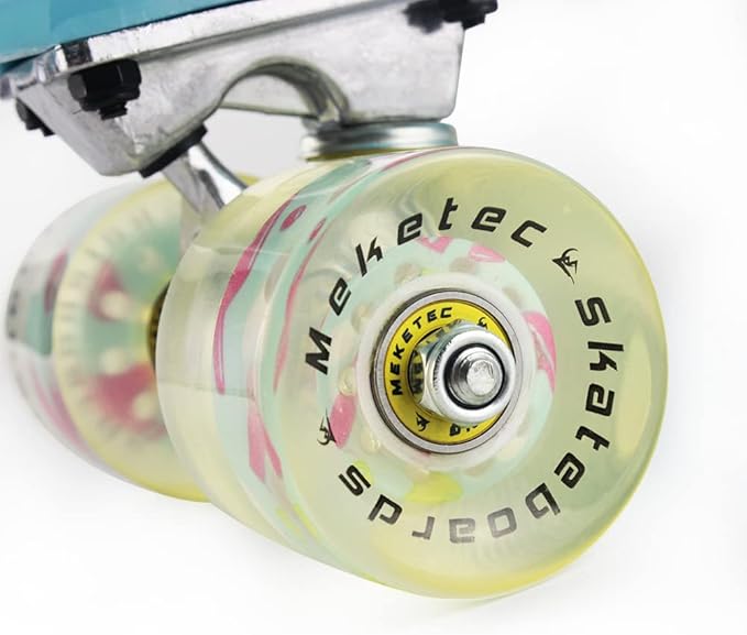 Skateboards Complete 22 Inch Mini Cruiser Retro Skateboard for Kids Boys Youths Beginners