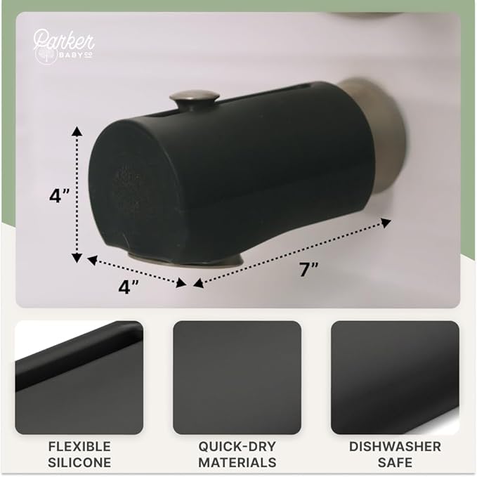 Parker Baby Universal Bathtub Faucet Safety Guard | Soft & Durable Silicone Faucet Cover Bathtub Baby | BPA Free & Food Grade Bath Spout Cover for Baby in Neutral Colors