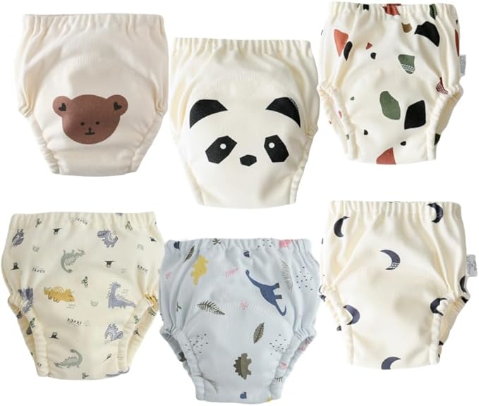 Baby Training Underpants,Soft Cotton Absorbent Potty Training Underwear For Baby Boys And Girls 6 Pack