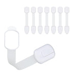 Child Safety Cabinet Locks (8 Pack) – Adjustable Baby Proofing Strap Latches with Strong 3M Adhesive – No Drill Childproof Locks for Drawers, Cabinets, Fridge, Door, Closet, White