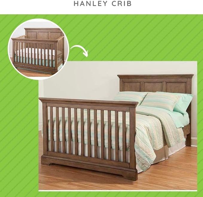 Full-Size Conversion Kit Bed Rails for Westwood Design Convertible Cribs - Solid Wood Rail - Toddler and Adult Bed Rail for Full-Size Beds - Essential Nursery & Baby Furniture (Cashew, Option 2)