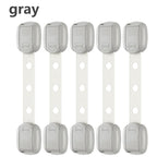 Child Safety Strap Locks (10 Pack) Baby Locks for Cabinets and Drawers, Toilet, Fridge & More. Adhesive Pads. Easy Installation, No Drilling Required, White/Gray (Gray, 10 pcs (Pack of 1))