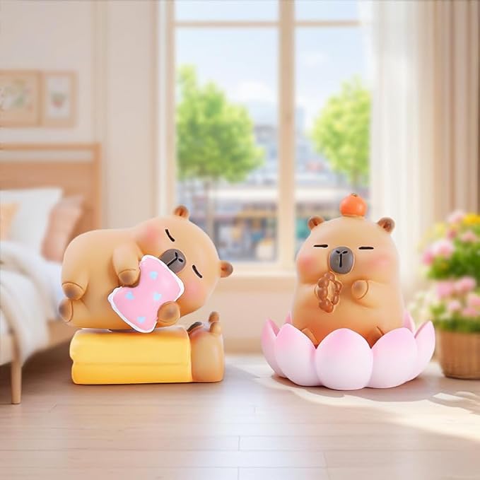 Capybara Series Blind Box Collectible Action Figures, Random Cute Capybara Toy for Capybara Lovers, Mystery Box Gift for Home Decor Birthday Party Favors