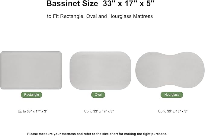 Muslin Bassinet Sheet for Baby Boy and Girl-2 Pack 17"x 33" Soft Bedside Bassinet Sheets Fitted for Rectangle, Round, Oval, Hourglass Mattress-Neutral Olive Green & Beige