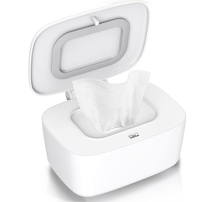 Zdolmy Wipes Dispenser, Wipe Holder for Baby, Refillable Wipe Container, Portable Press to Open, Non-Slip