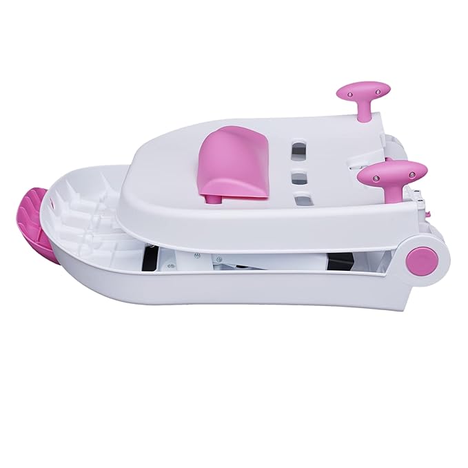 Adjustable Children's Shampoo Chair is Suitable for 0-5 Years Old Bath Seat Bathtub Household Foldable Moisture-Proof Clothes Design (Pink+White)