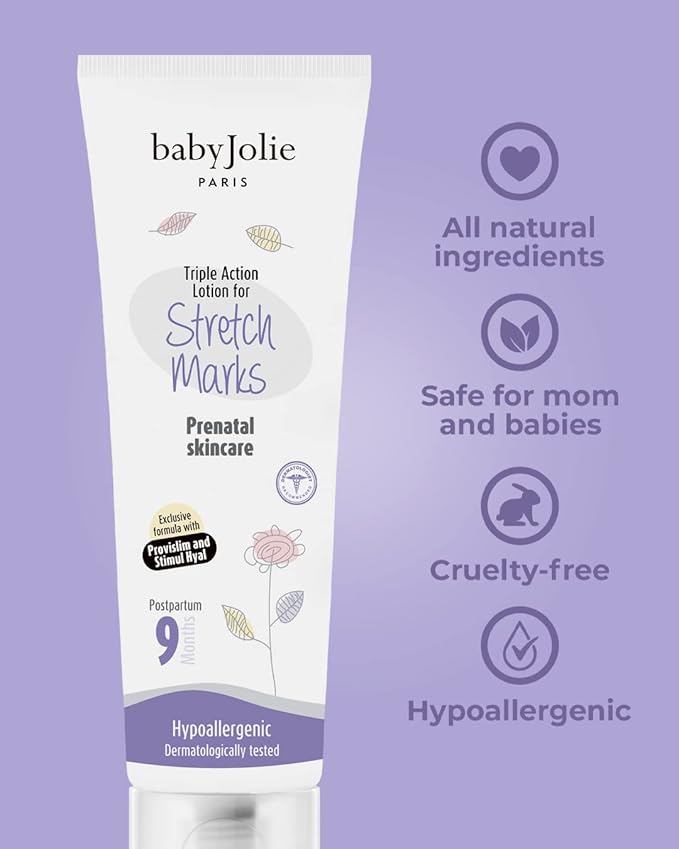 Baby Jolie Stretch Mark Cream for Pregnancy | Triple Action Lotion for Stretch Mark Prevention (Set)