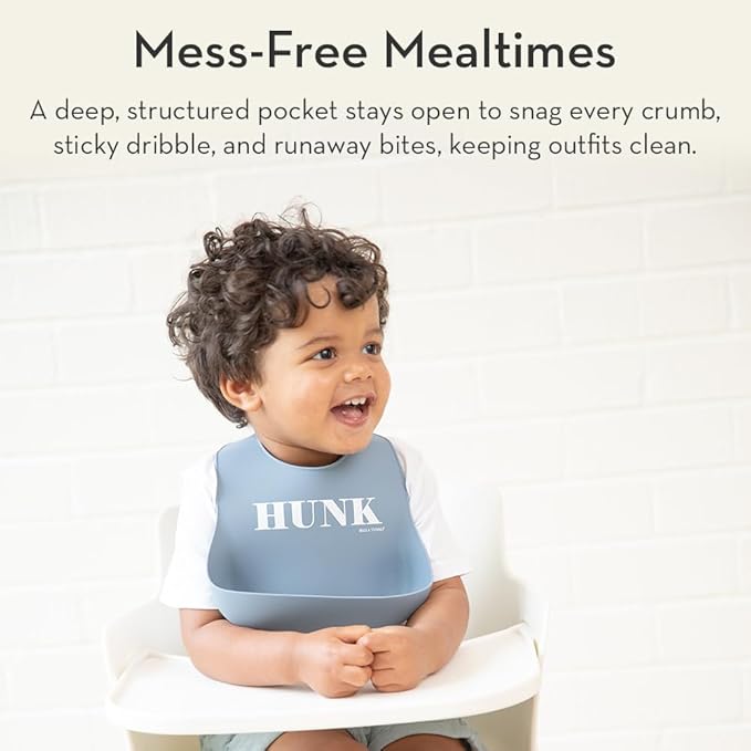 Baby Bib for Eating by Bella Tunno, Waterproof Silicone Bib with Large Food Catcher, Adjustable Fit for Babies 4-12 months & Toddlers 1-3 Years, Boys & Girls, Little Lady