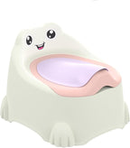 Potty Training Toilet Seat for Toddlers, Portable Travel Potty with Removable Bowl, Splash Guard, Frog Expression Sticker, Kids Potty for Boys Girls Ages 1-3(Pink)