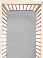 100% Mulberry Silk Crib Sheet for Baby Hair, Standard Crib Mattress Sheet for Boys & Girls, Soft Smooth Breathable Baby Crib Fitted Sheets 28x52, Light Grey