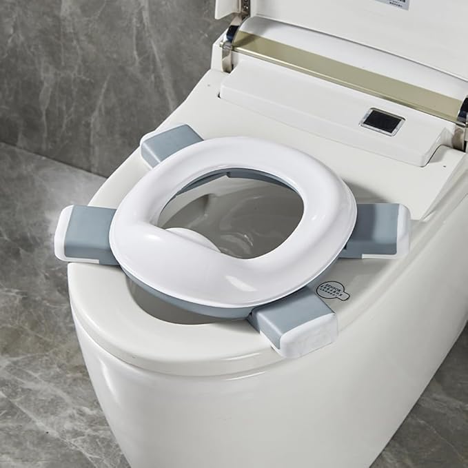 Kids Travel Potty | Foldable Car Potty | Potty Training Toilet w/Travel Bag & Potty Liners for Indoor and Outdoor (Blue)