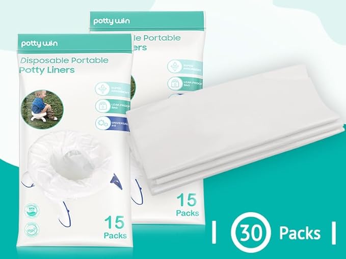 [30 Counts] Disposable Potty Liners Compatible with OXO Tot 2-in-1 Go Potty, Potty Refill Bags for Toddler Travel, Universal Potty Bags Fit Most Potty Chairs and Travel Potty