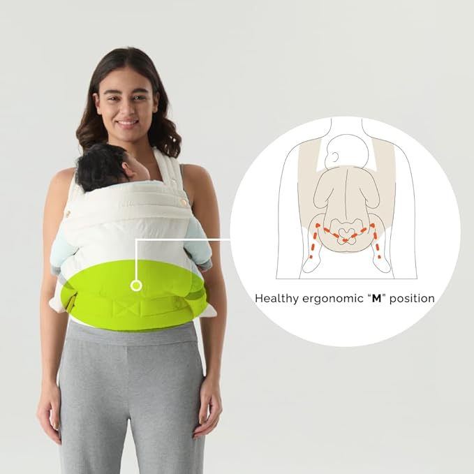 NEST BLANCHE Baby Carrier – Soft Cotton Linen Blend with Magnolia Jacquard Design, Adjustable and Ergonomic for Newborns and Toddlers (Daisy)