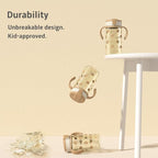 Evorie Tritan Spill Proof Toddler Straw Sippy Cup, 10 oz for Baby and Toddlers 1-3 Years Old, No Spill Straw Water Bottle with Removable Handles, Ideal for School, BPA-Free, Honey Bear