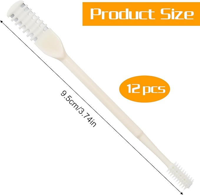 12 Pcs 2-in-1 Nasal Hair Cutter, Double Sided Manual Nose Hair Trimmer with Soft Cleaning Brush Head Portable 360° Rotating Upgrade Nose Hair Knife for Women Men (Cream)